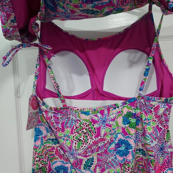 NWT Stella Parker Collection Plus Size Multicolor Floral Two Piece Swim Size 18W - Picture 9 of 13